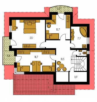 Grundriss des Obergeschosses - TREND 283